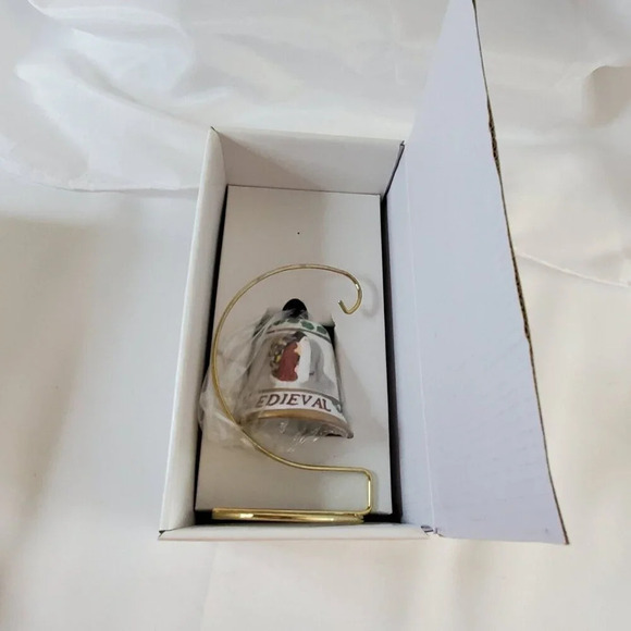 VTG Christmas Duncan Royale Ornament Medieval Santa Claus Bell And Stand 1992 - Picture 2 of 5